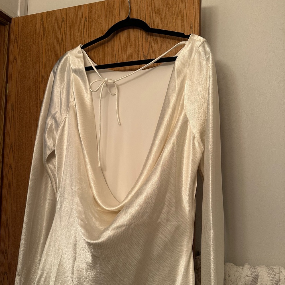 Elegant Cream Satin Dress